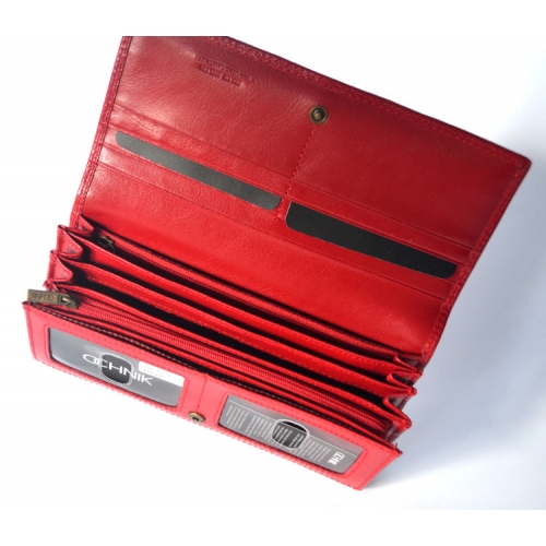 OCHNIK SL-125-41 czerwony  skórzany portfel damski