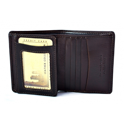 BARTEX 001W skórzany portfelik, etui brązowy SLIM