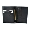 Portfel skórzany BARTEX 1019M-ID czarny – otwarty widok / BARTEX 1019M-ID black leather wallet – open view