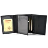 Portfel skórzany BARTEX 1019M-ID czarny – miejsce na dokumenty / BARTEX 1019M-ID black leather wallet – document section