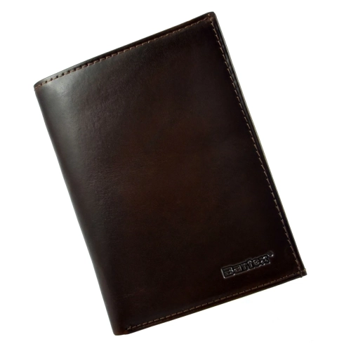 portfel skórzany BARTEX 1019M-ID brązowy przód / BARTEX 1019M-ID brown leather wallet front view