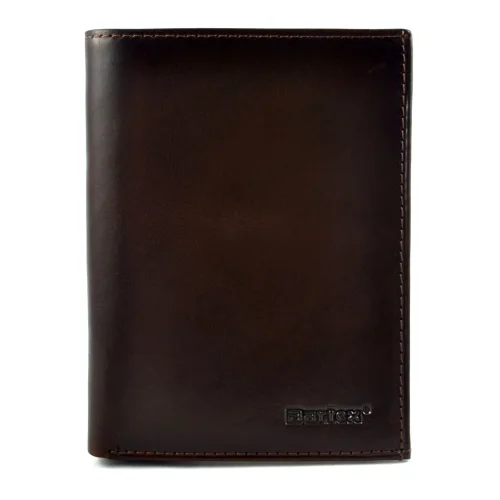 portfel skórzany BARTEX 1019M-ID brązowy tył / BARTEX 1019M-ID brown leather wallet back view