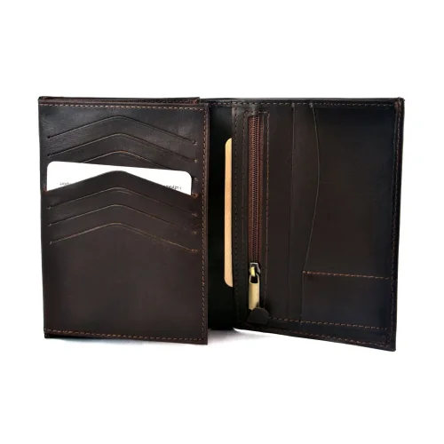 portfel skórzany BARTEX 1019M-ID brązowy wnętrze / BARTEX 1019M-ID brown leather wallet inside view