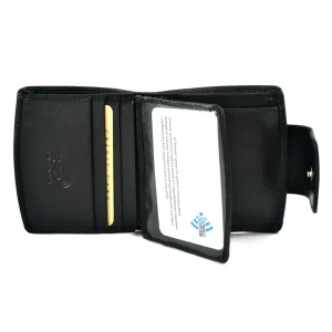 portfel skórzany BARTEX 1005 czarny wnętrze / BARTEX 1005 black leather wallet inside view
