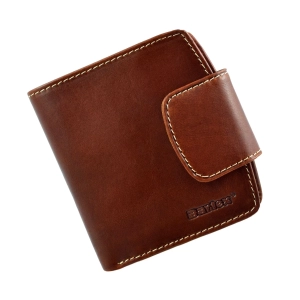 portfel skórzany BARTEX 1005 koniakowy przód / BARTEX 1005 cognac leather wallet front view