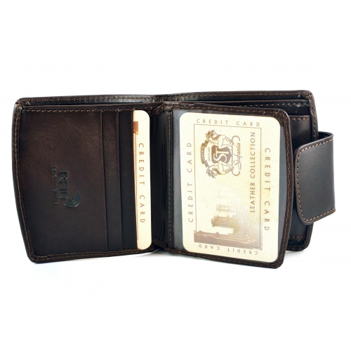 BARTEX 1005D-ID skórzany portfel damski brązowy * RFID