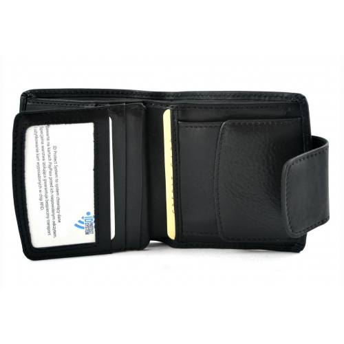 BARTEX 1005D-ID skórzany portfel damski czarny * RFID
