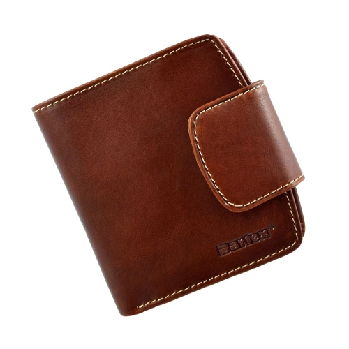 portfel skórzany BARTEX 1005 koniakowy przód / BARTEX 1005 cognac leather wallet front view