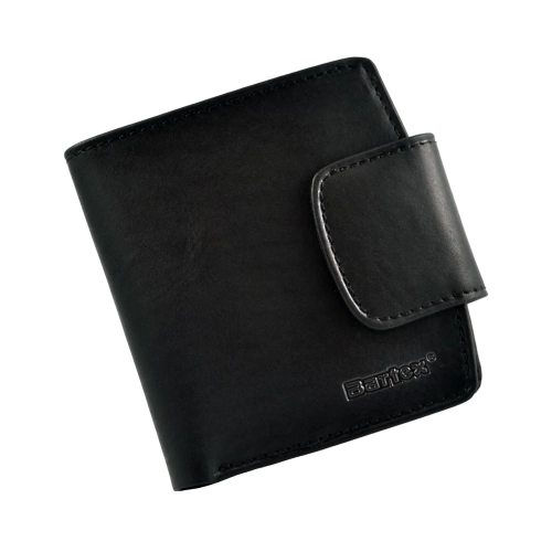 portfel skórzany BARTEX 1005 czarny przód / BARTEX 1005 black leather wallet front view