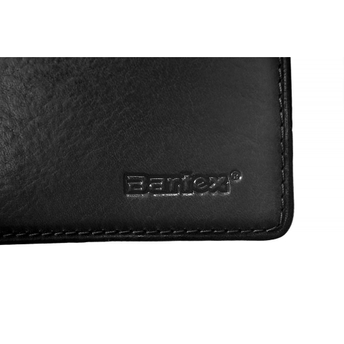 BARTEX 1007M skórzany portfel męski czarny Slim