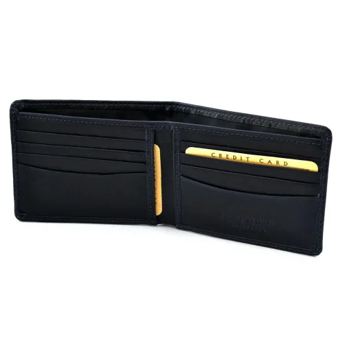 Wnętrze portfela męskiego Bartex 1007M granatowy slim | Interior of Bartex 1007M navy leather slim men’s wallet