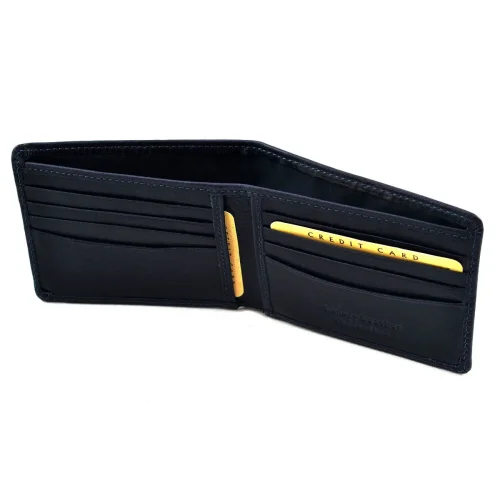 Portfel męski Bartex 1007M przegródki na karty granatowy | Bartex 1007M slim men’s wallet card slots interior