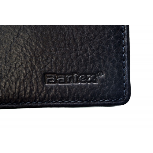 BARTEX 1007M skórzany portfel męski granatowy Slim