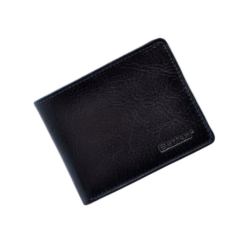 Skórzany portfel męski Bartex 1007M granatowy slim – widok ogólny | Bartex 1007M men’s navy leather slim wallet overview