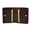 Skórzany portfel męski BARTEX 10098D brązowy – wnętrze z przegródkami / BARTEX 10098D brown men’s leather wallet – interior with compartments