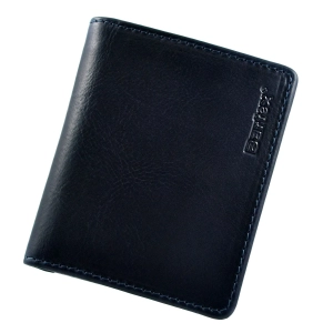 Skórzany portfel męski BARTEX 10098D granatowy – widok z przodu / BARTEX 10098D navy blue men’s leather wallet – front v