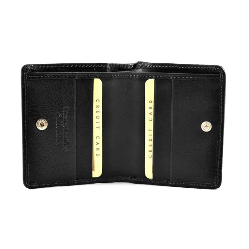 Portfel BARTEX 10098D czarny – wnętrze z kieszenią na monety / BARTEX 10098D black wallet – interior with coin pocket