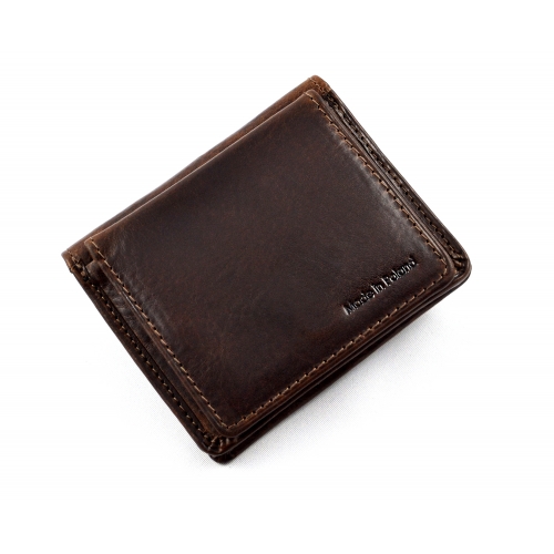 BARTEX 10098D skórzany portfel unisex RFID brązowy