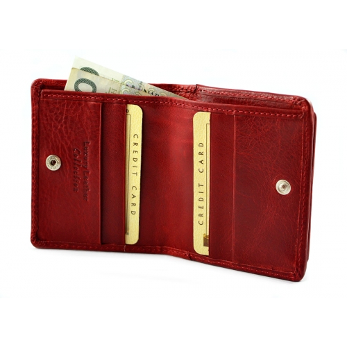 BARTEX 10098D skórzany portfel  RFID * czerwony