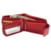 Portfel skórzany BARTEX 1012D czerwony – otwarty widok / BARTEX 1012D red leather wallet – open view
