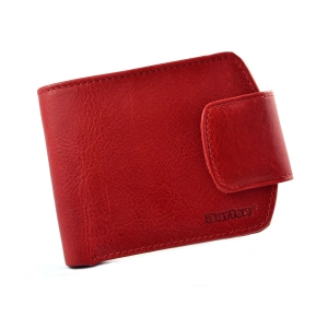 Portfel skórzany BARTEX 1012D czerwony – widok z przodu / BARTEX 1012D red leather wallet – front view