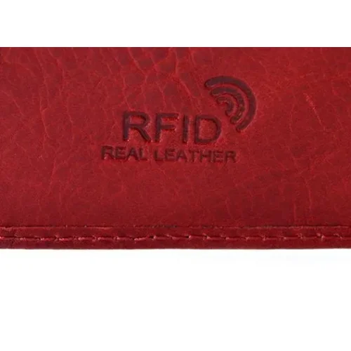 Portfel skórzany BARTEX 1012D czerwony – tył portfela / BARTEX 1012D red leather wallet – back view