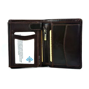 BARTEX 1012M-ID – wnętrze portfela męskiego z 10 miejscami na karty i 2 kieszeniami na dokumenty | BARTEX 1012M-ID – inside view, men’s leather wallet with card and document slots