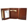 portfel skórzany BARTEX 1019MID koniakowy otwarty / BARTEX 1019MID cognac leather wallet open view