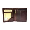 Portfel męski BARTEX 10201M brązowy – wnętrze z przegródkami i kieszenią na bilon / BARTEX 10201M brown men’s wallet – interior with compartments and coin pocket