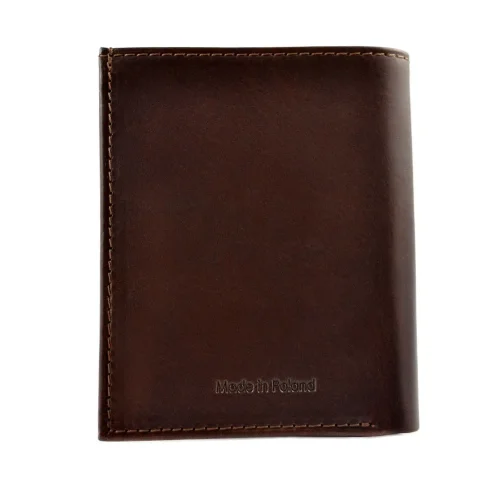 Skórzany portfel BARTEX 10201M brązowy – widok z tyłu / BARTEX 10201M brown leather wallet – back view