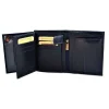 Skórzany portfel BARTEX 10220M granatowy – otwarty, widok na kieszeń na bilon / BARTEX 10220M navy blue leather wallet – open view with coin pocket