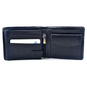 Skórzany portfel BARTEX – otwarty widok wnętrza z przegrodami na karty