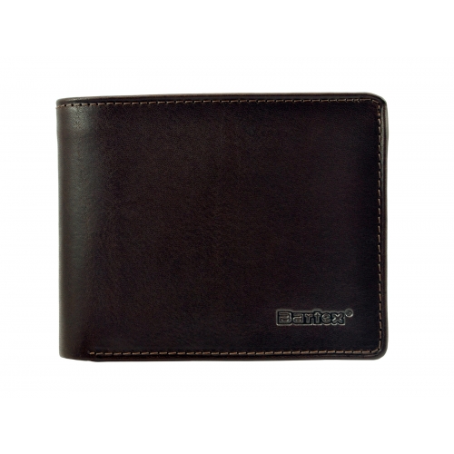 BARTEX 1096M-ID skórzany portfel męski brąz RFID Travel