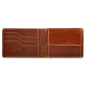 Bartex 330 jasny brąz – portfel slim – ujęcie boczne / Bartex 330 cognac slim wallet – side angle