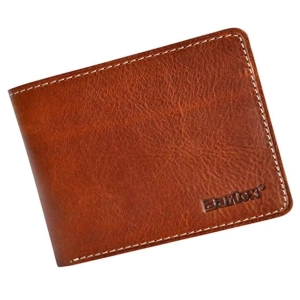 Bartex 330 jasny brąz cognac – skórzany portfel męski slim – widok z przodu / Bartex 330 cognac men’s slim leather walle
