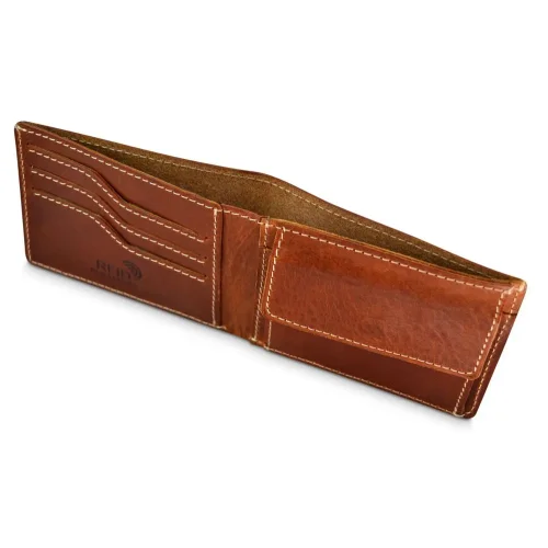 Bartex 330 cognac – portfel męski skórzany – widok po rozłożeniu / Bartex 330 cognac leather men’s wallet – opened view