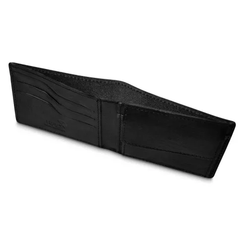 Bartex 330 czarny portfel slim – ujęcie boczne / Bartex 330 black slim wallet – side angle