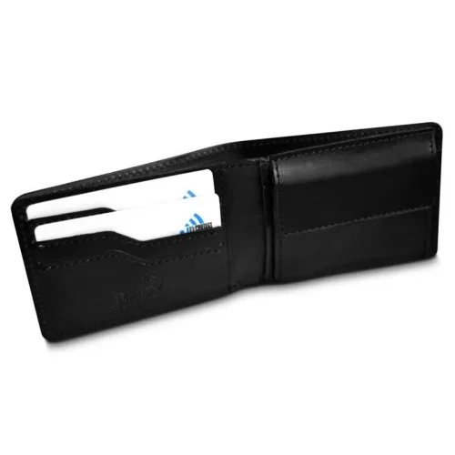 Bartex 330 czarny portfel skórzany – wnętrze i przegrody / Bartex 330 black leather wallet – interior and compartments