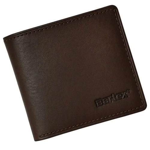 Bartex 331 skórzany portfel męski brązowy – przód Bartex 331 men’s brown leather wallet – front view