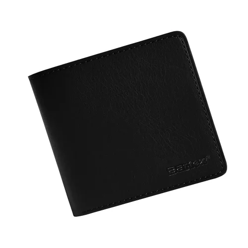 Bartex 331 skórzany portfel męski czarny przód-Bartex 331 men’s black leather wallet front view