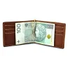 Wnętrze portfela – klip na banknoty i sekcje na karty, widok otwarty | Interior – money clip and card sections, open view