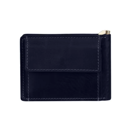 Portfel BARTEX 472M – tył portfela, skóra naturalna granatowa / BARTEX 472M wallet – back view, genuine navy leather