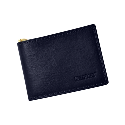 Portfel męski skórzany BARTEX 472M granatowy – widok z przodu / Men’s leather wallet BARTEX 472M navy blue – front view