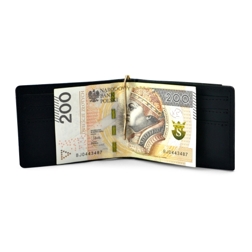 BARTEX 472-M skórzany portfel męski z klipem Slim * banknotówka RFID