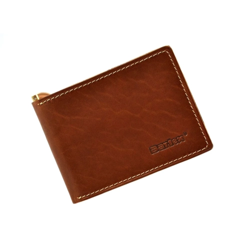 BARTEX 472-M – skórzany portfel męski Slim z klipem, widok z przodu | BARTEX 472-M – men’s slim leather wallet with mone