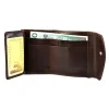 Skórzany portfel męski BARTEX 1020D brązowy – kieszeń na banknoty i karty / BARTEX 1020D brown men’s leather wallet – card and banknote section