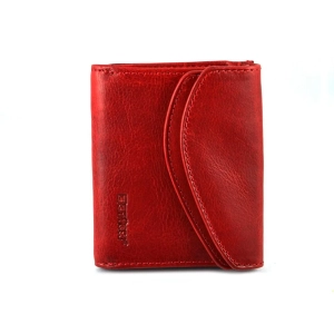 Skórzany portfel damski BARTEX 1020D czerwony – widok z przodu / BARTEX 1020D red women’s leather wallet – front view