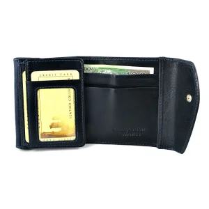 Portfel damski BARTEX 10020D granatowy – wnętrze z przegrodami na karty i banknoty / BARTEX 10020D women’s navy wallet – inside with card and bill compartments