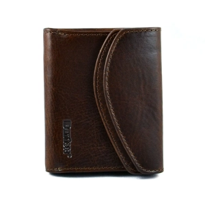 Skórzany portfel męski BARTEX 1020D brązowy – widok z przodu / BARTEX 1020D brown men’s leather wallet – front view