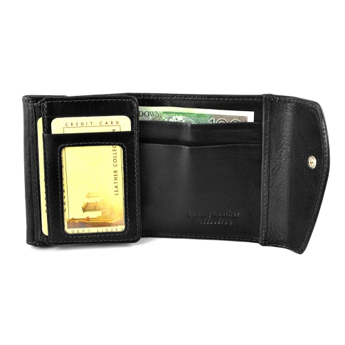 BARTEX 10020D skórzany portfel  unisex czarny